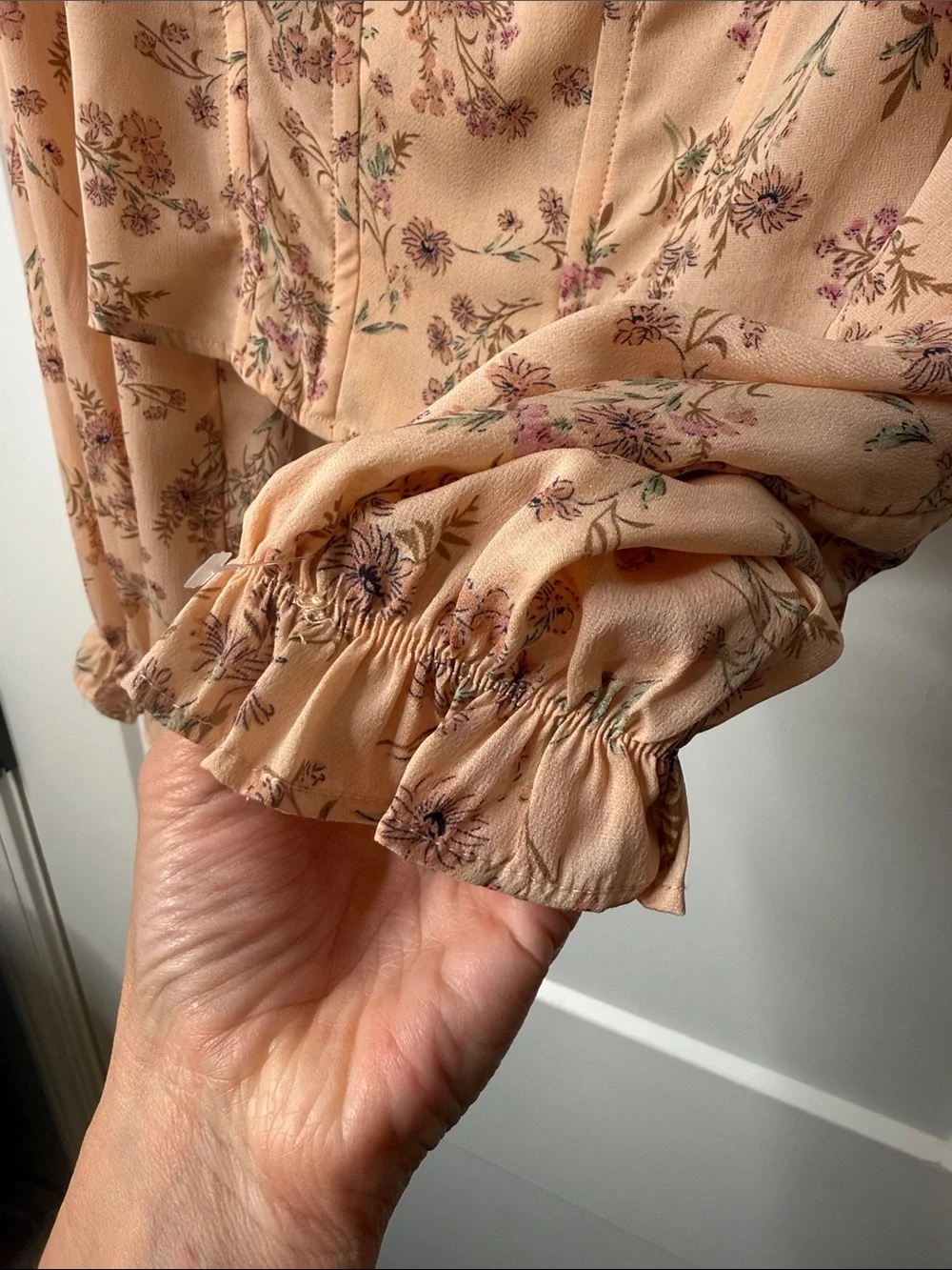 ASTR the‎ Label Paola Floral Print Long Sleeve Crop Corset  - Medium